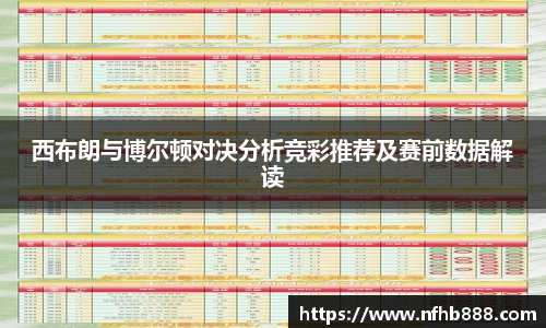西布朗与博尔顿对决分析竞彩推荐及赛前数据解读